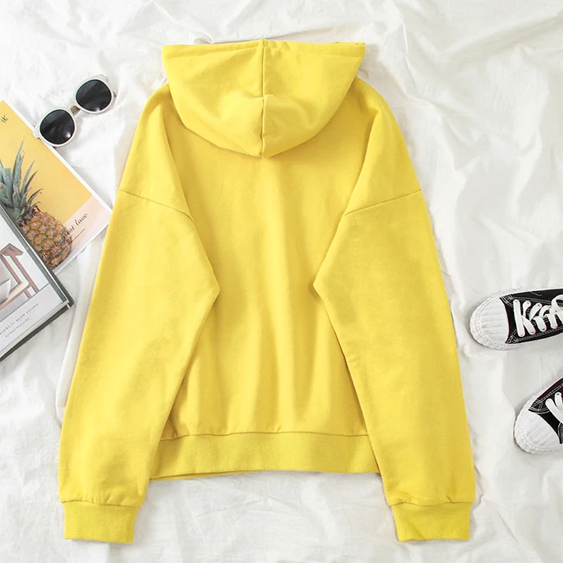 Plus Size Women Winter Print Hoodies Sweatshirts Casual Tops Harajuku Streetwear Hooded Jumper Loose Warm Pocket Pullovers