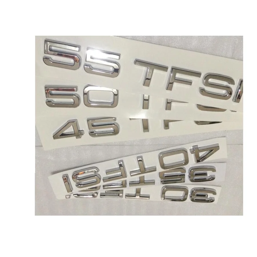 Хромированные эмблемы 35TFSI 40TFSI 45TFSI 50TFSI 55TFSI TFSI значки с символами для Audi A3 A4 A5 A6 A7 A8