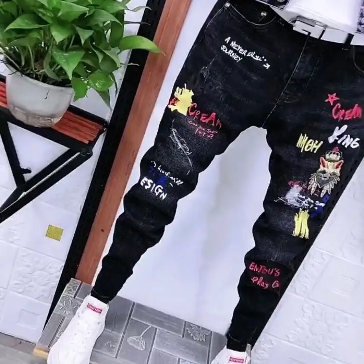 

2021 new fashion Kuaishou Couple Spring and Autumn Men's Denim Suit Jacket Men's Fashion Brand Women's Slim Denim Sweater Set
