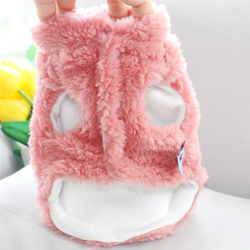 Зимняя одежда для собак с рисунком медведя кролика пальто куртка плюшевый теплый