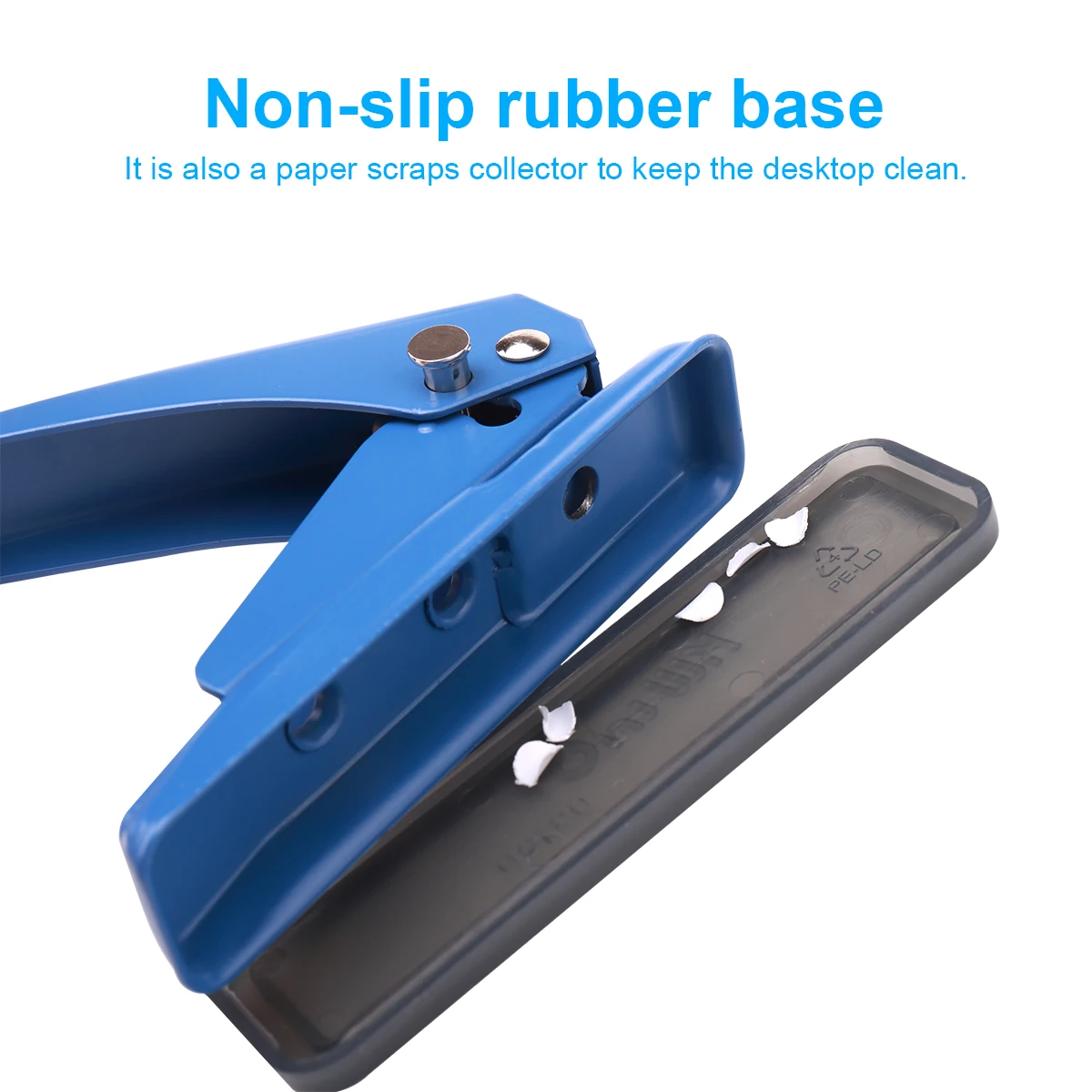 

Mini 6mm 20 Sheet 1-Hole Paper Puncher Capacity Metal Single Hole Punch Holes Reduced Effort with Scraps Collector for Office