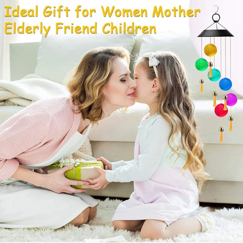 

Solar Crystal Ball Wind Chime,Outdoor Hanging Light with Bells,Color Changing Waterproof Wind Chimes for Garden,Yard,Etc