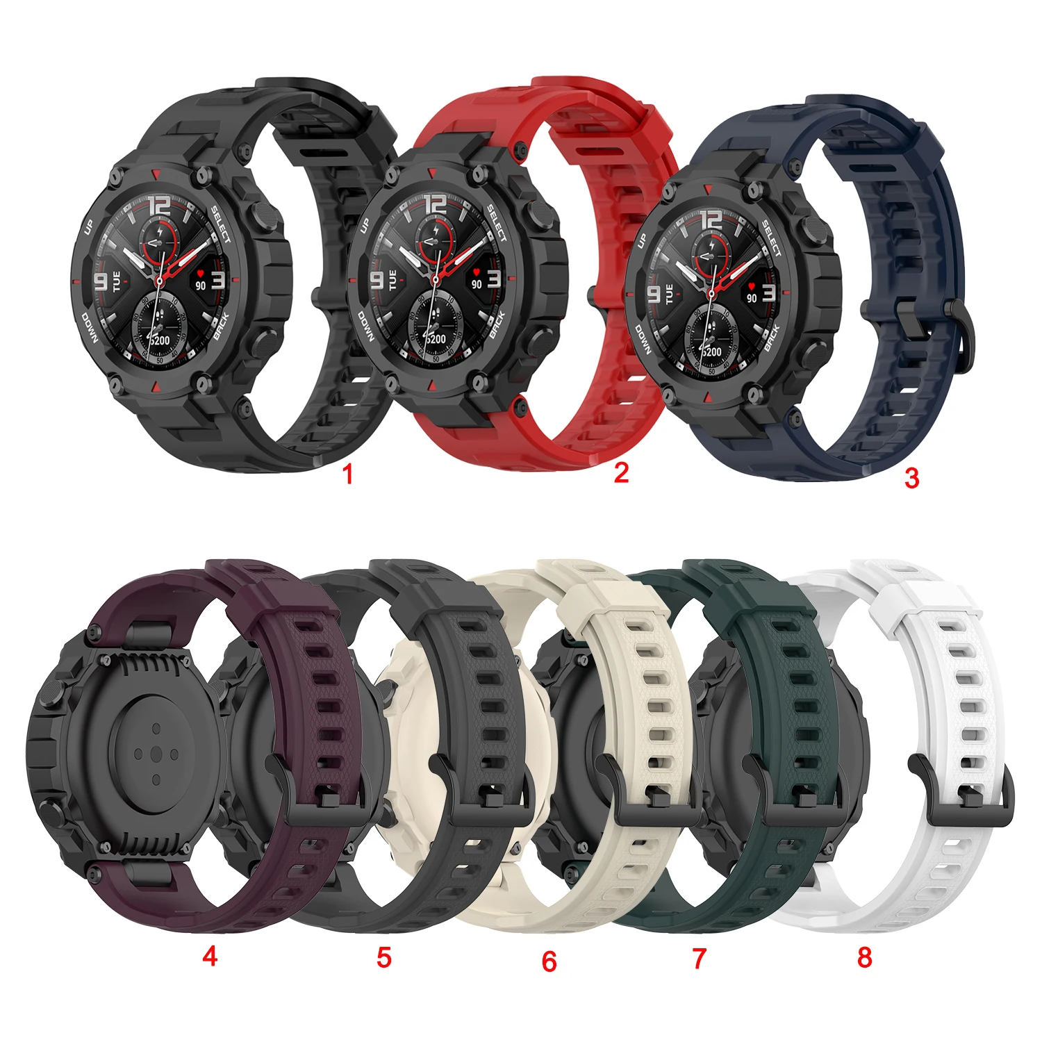 

Silicone Watch Band Strap for Huami Amazfit T-Rex / T-Rex Pro Wristband