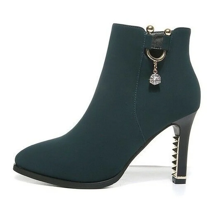 

Женские туфли на высоком каблуке Стразы с острым носком Водонепроницаемая платформа толстые с туфлями