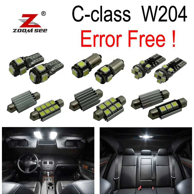 17 шт. светодиодная зеркальная лампа + комплект для освесветильник салона Mercedes Benz C