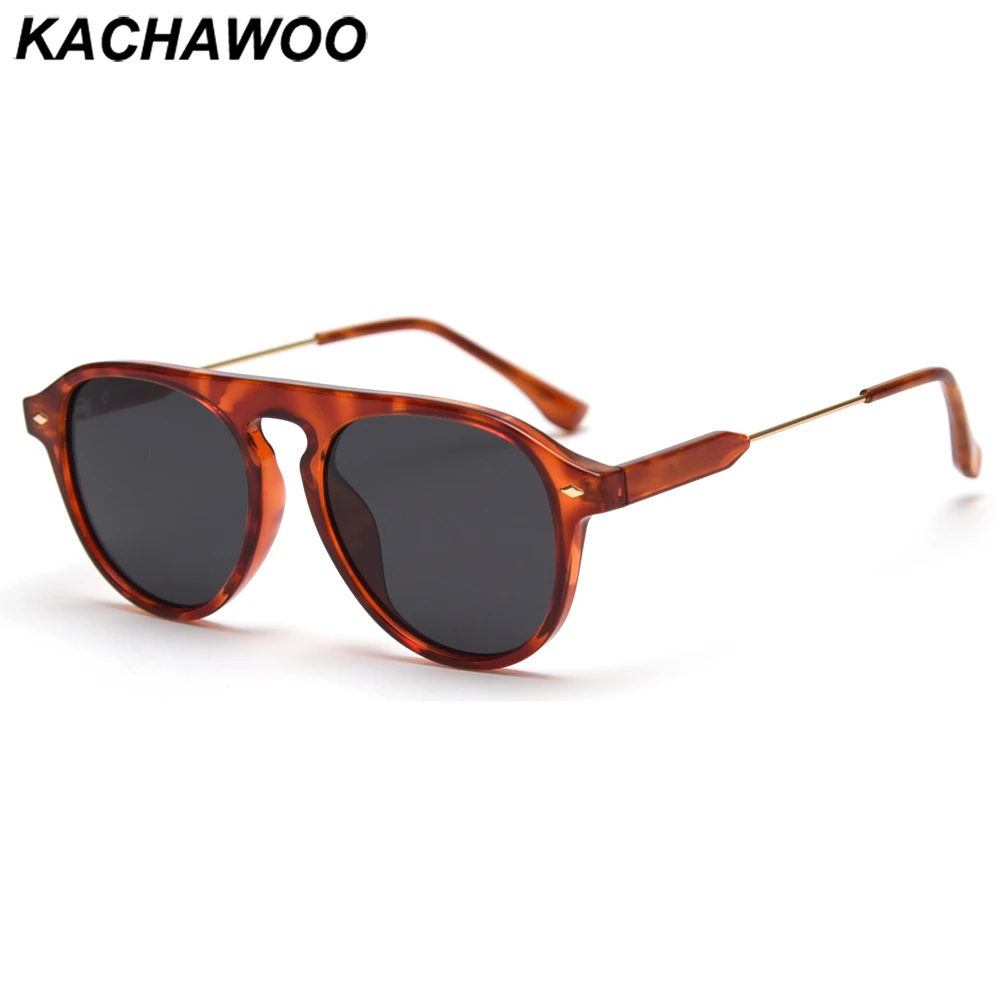 

Kachawoo polarized sunglasses male retro sun glasses female colored TR90 trending eyewear high quality European blue green