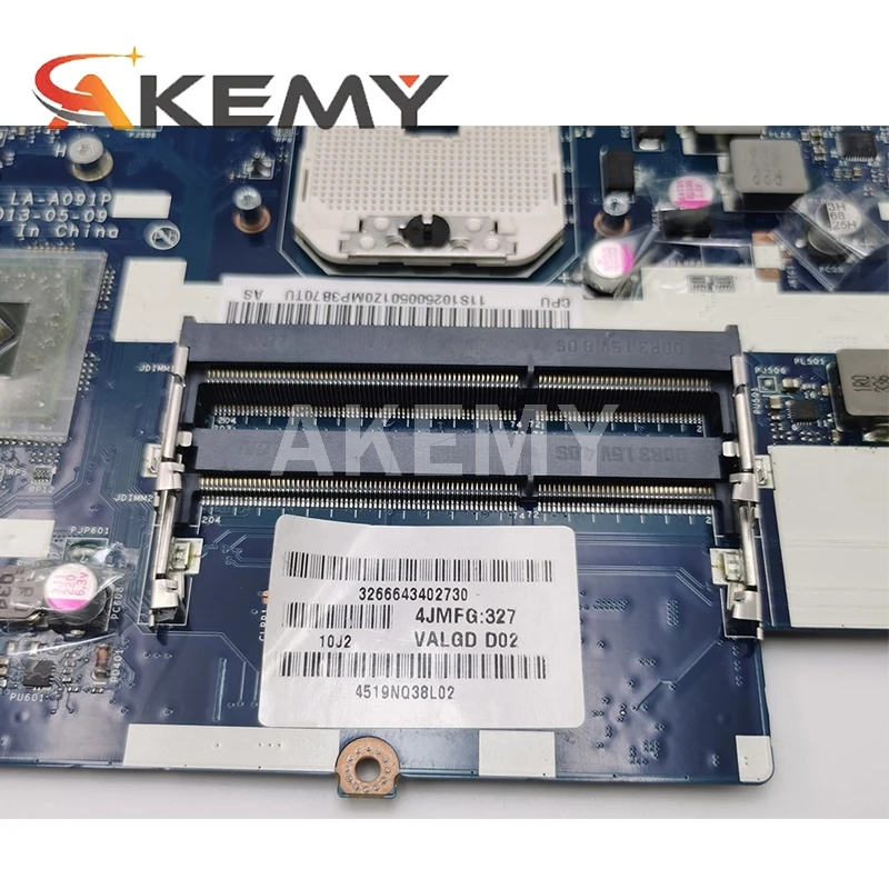 

Laptop motherboard For LENOVO Ideapad G505S Mainboard VALGC/GD LA-A091P AMD 216-0841000 2G