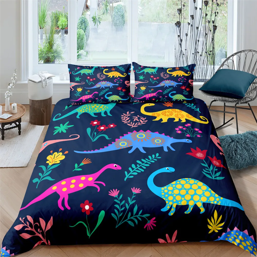 

Bedding Set 3D Printed 2/3pcs Duvet Cover Bed Set Dinosaur Home Textiles For Adults Bedclothes With Pillowcase