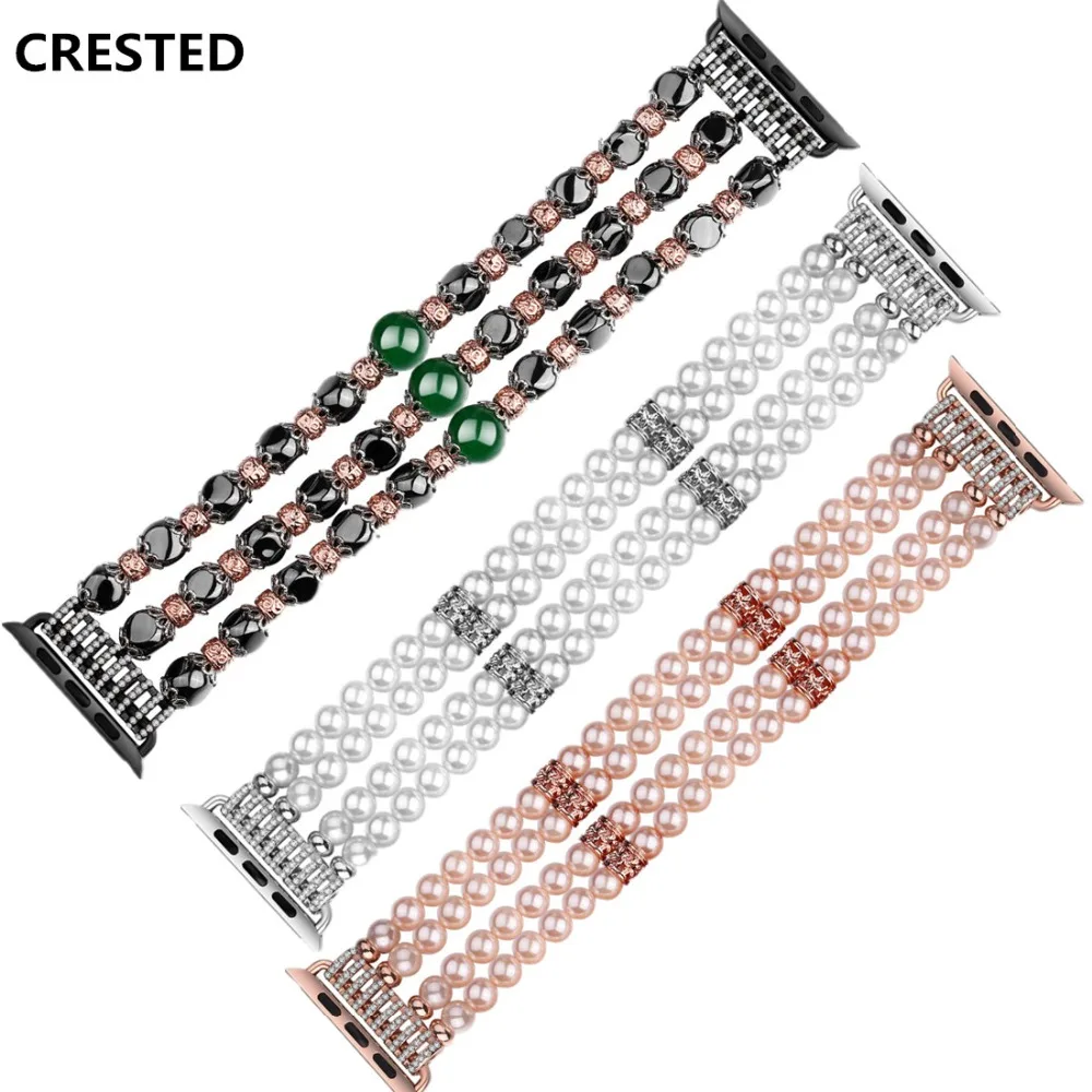 

Natural agate band For Apple watch 6 se 5 4 3 2 1 44MM/40mm strap iwatch 42mm/38mm diamond wrist Bracelet women fashion belt