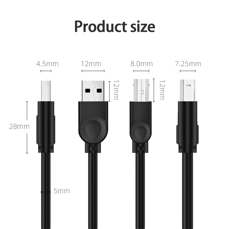 USB C к B 2 0 кабель для принтера плетеный шнур сканера Epson MacBook Pro HP Canon Brother Samsung |