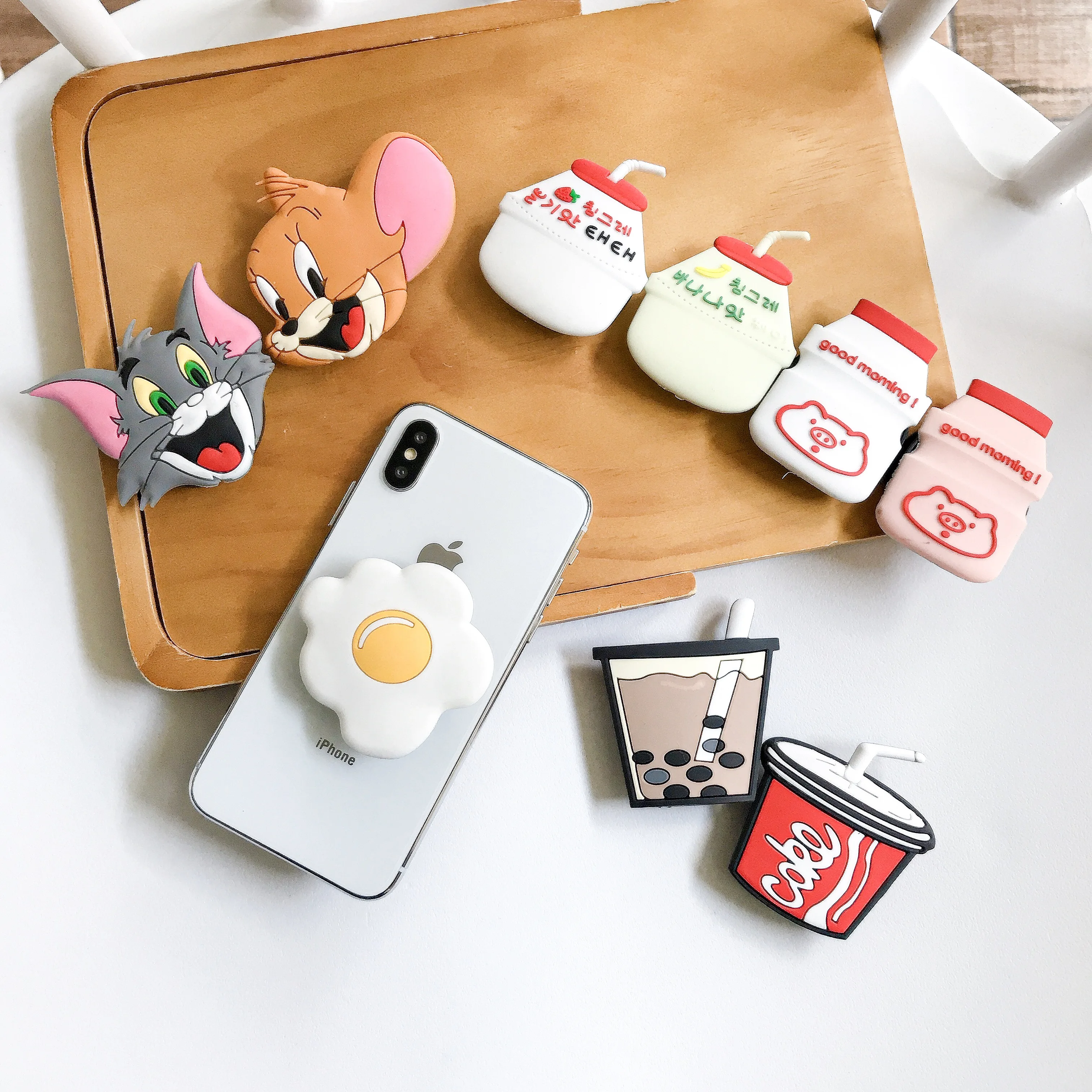 Мультяшное круглое Универсальное кольцо-держатель мобильного телефона подушка