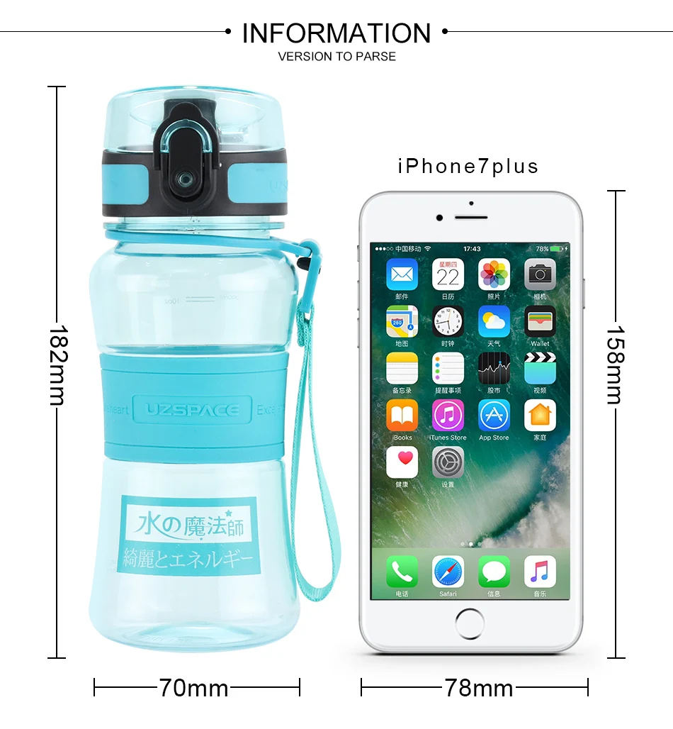 Спортивная бутылка для воды 350 мл Tritan хорошего качества детская герметичная для туристического похода переносная веревка чай моя любимая бутылка BPA бесплатно