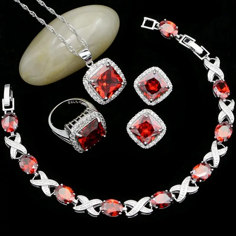 Комплект из колье и серёг серебра 925 пробы | Украшения аксессуары