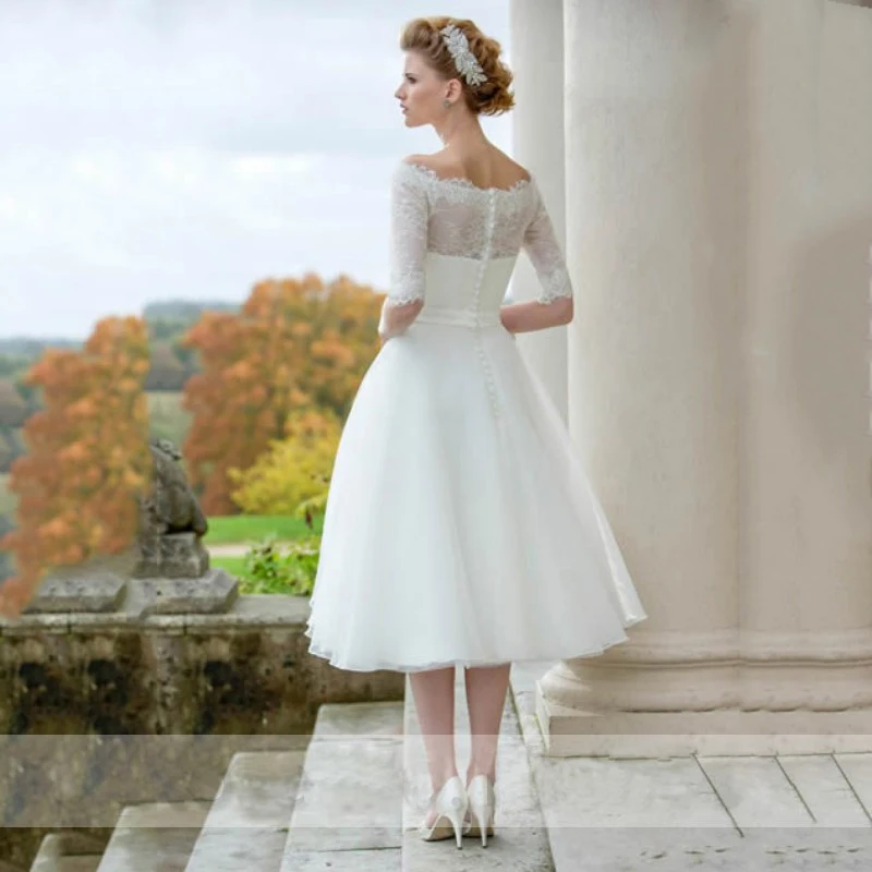 Элегантное дешевое свадебное платье с коротким рукавом открытыми плечами