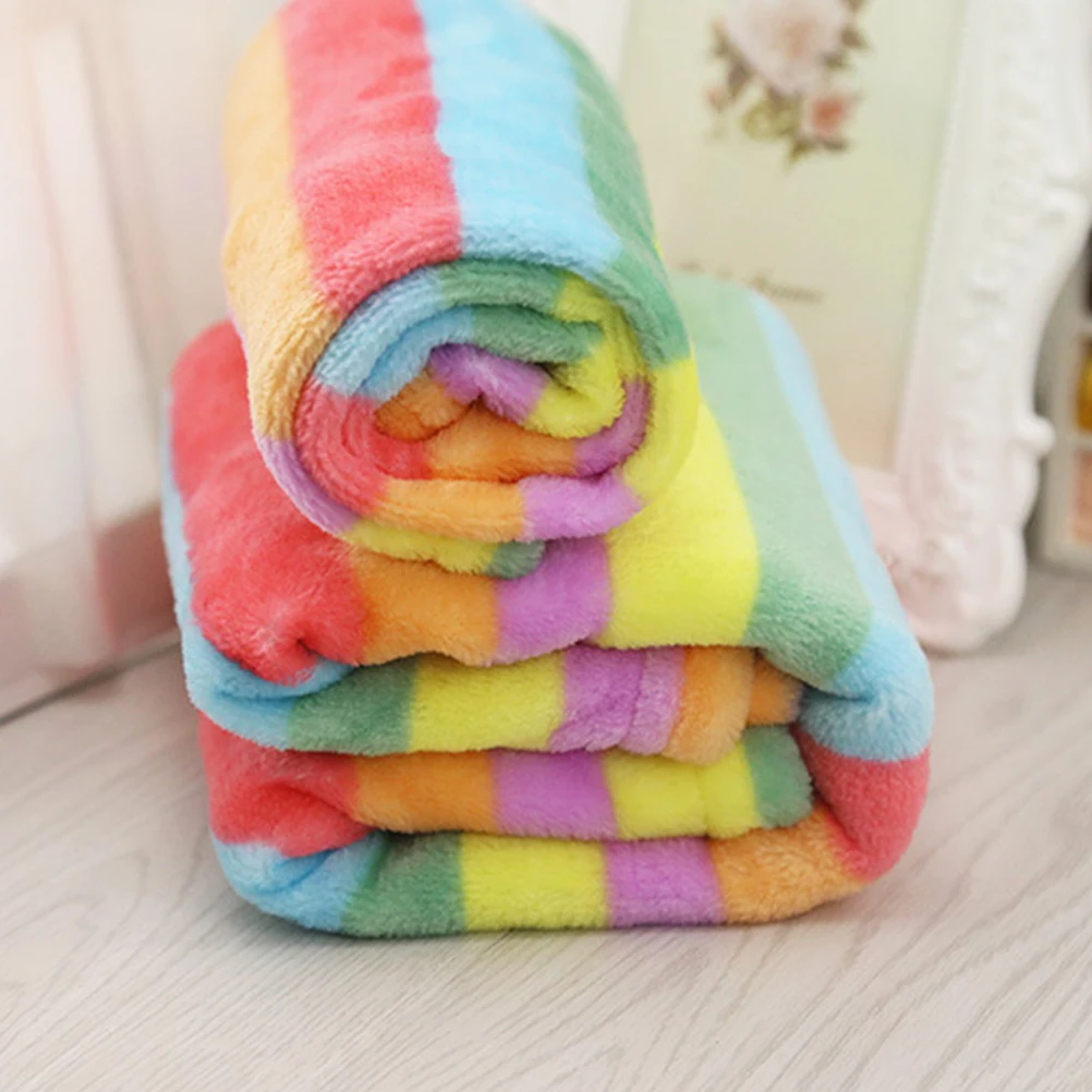 1 шт. одеяло для питомца Фланелевое теплое собаки Радужное покрывало сна мягкое