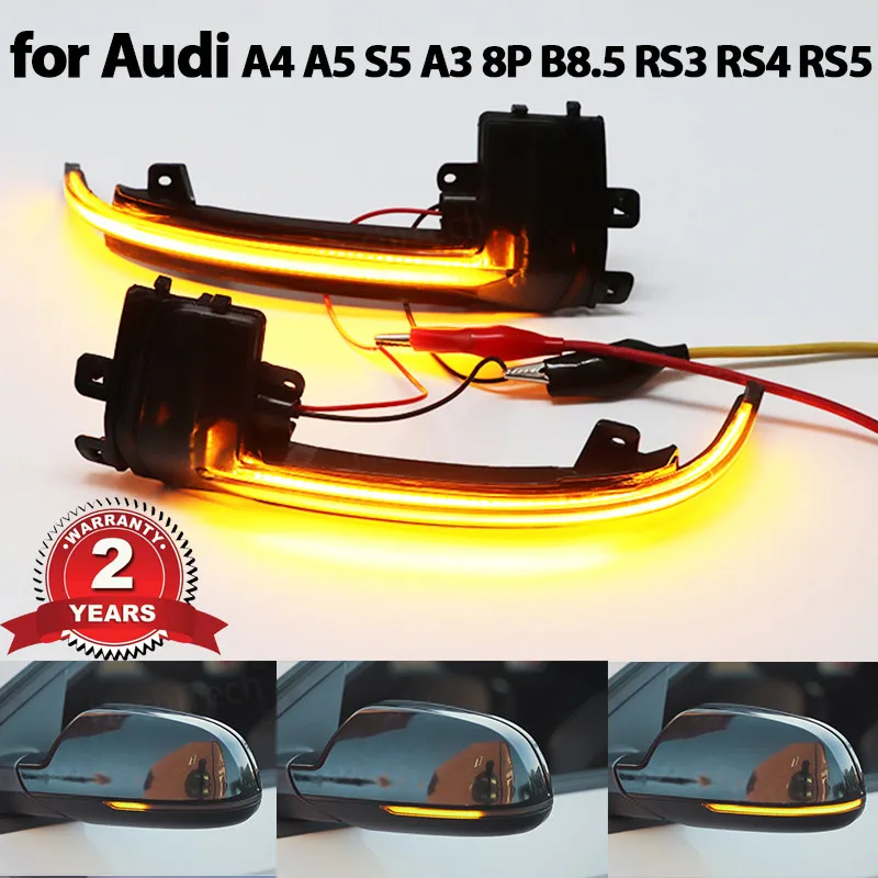 Черная крышка динамического мигающего зеркала для Audi A4 A5 S5 A3 8P B8.5 RS3 RS4 RS5 указатель