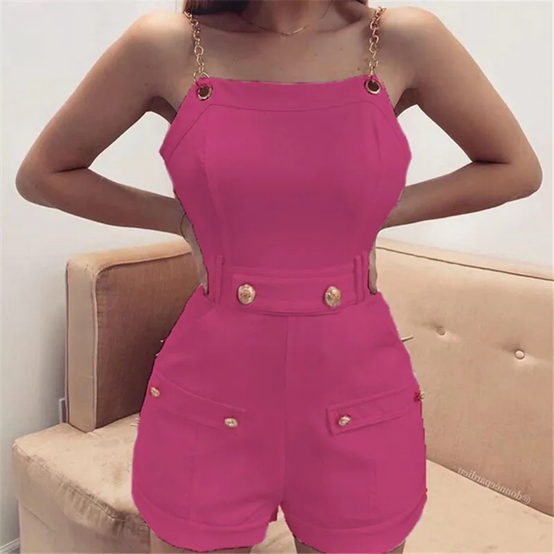 

New Women Jumpsuit Sexy Ladies Jumpsuits Party Rompers Sleeveless Jumpsuit Vintage Suspenders Women Romper Skinny Rompers Shorts