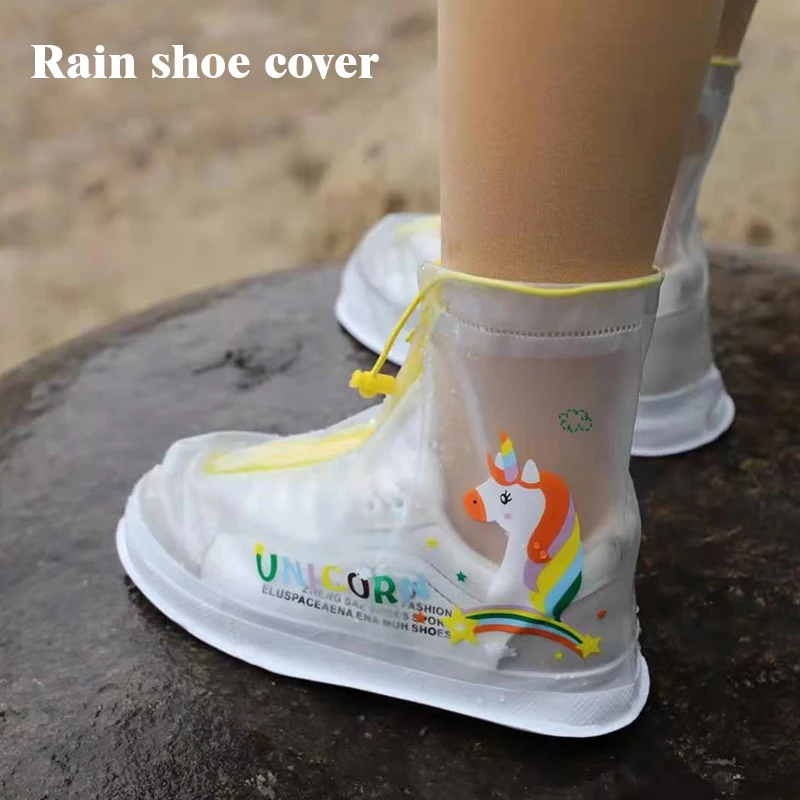 2021 Free Shipping Cute Children Rain Shoe Cover Boys Girls Waterproof Jumpsuit Hooded Cartoon Dinosaur Baby Rainwear and Pants