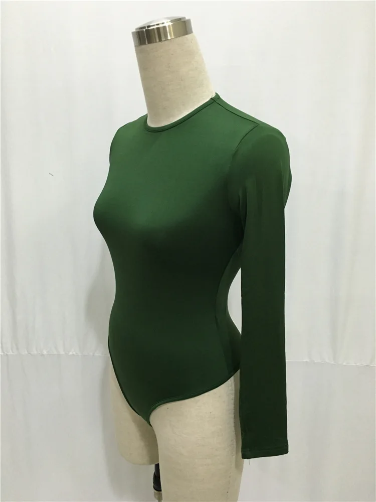 Black White Long Sleeve Bodysuit Tops Women Winter Female Body Suit Overalls Women Leotards combinaison short femme DW611