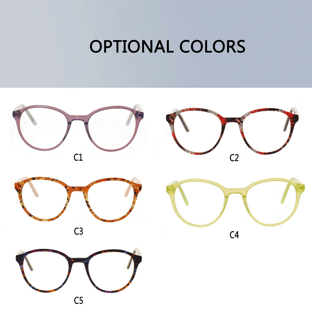 Простой дизайн круглая оптическая оправа из ацетата для очков мужчин и женщин