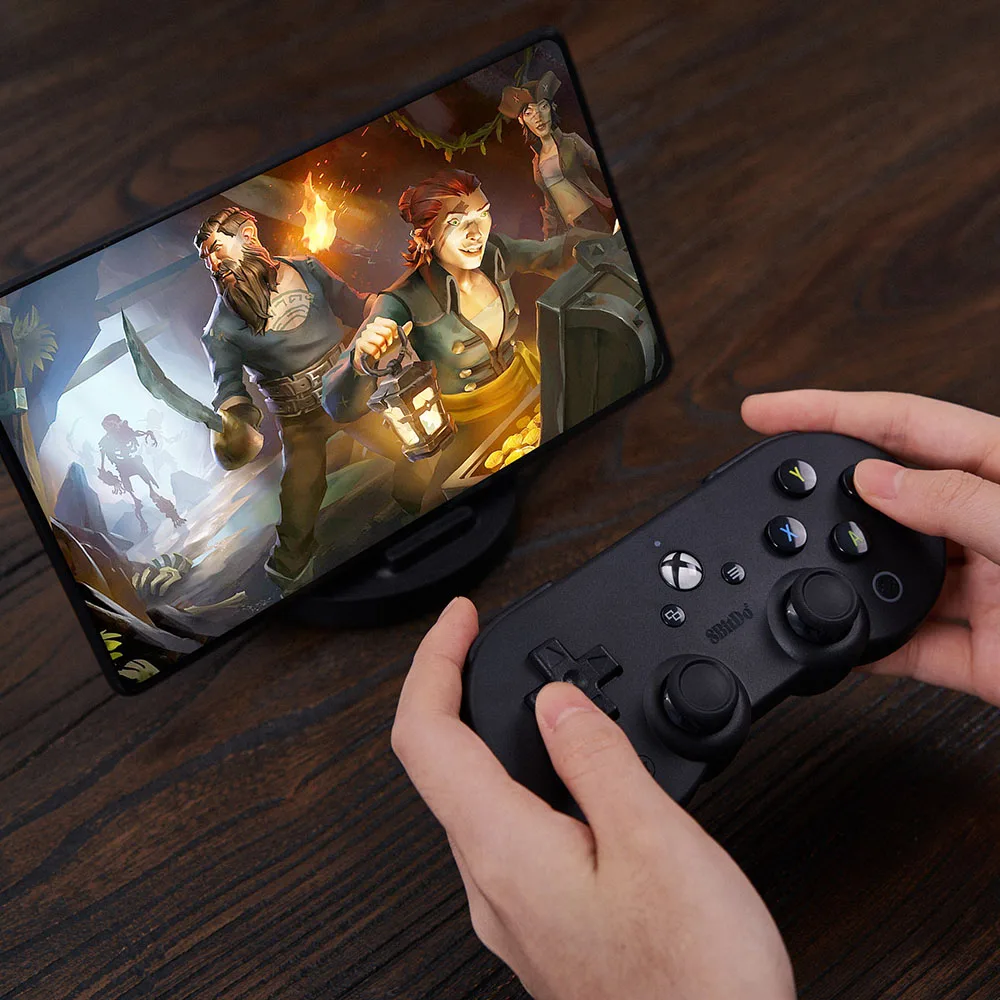 

8BitDo Bluetooth-compatible Gamepad Controller SN30 Pro gaming on Android includes phone clip with Clip for Xbox Controller