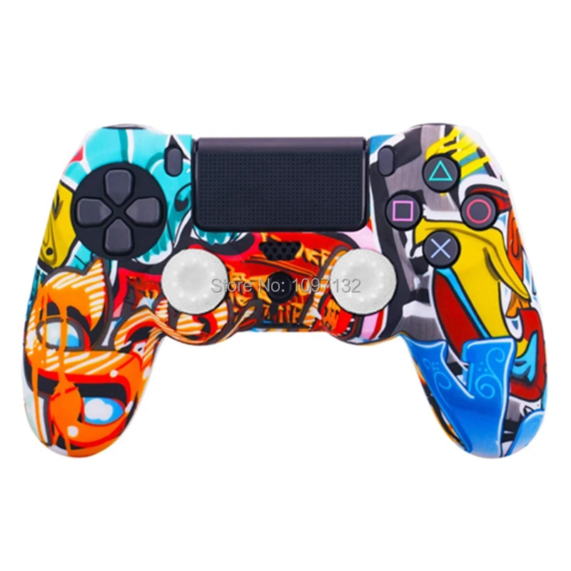 PS4 Камуфляжный силиконовый защитный чехол для sony Playstation 4 контроллер для Dualshock 4 Slim Pro геймпад - Цвет: camo D