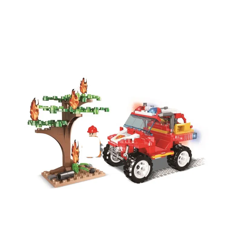 

Woma строительные блоки пожарный джип полиции 252 шт. для мальчиков 5-7 лет Рождественский подарок с одной куклой