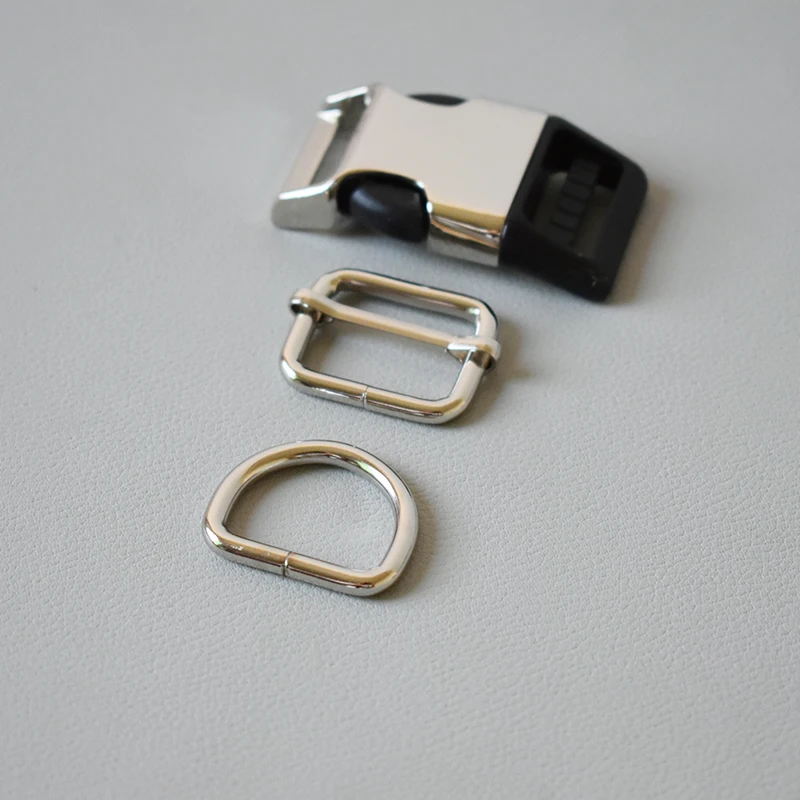 

50 set 25mm pulling buckle Metal release buckles D rings sliders for cat dog collar adjustable buckles DIY sewing accessories