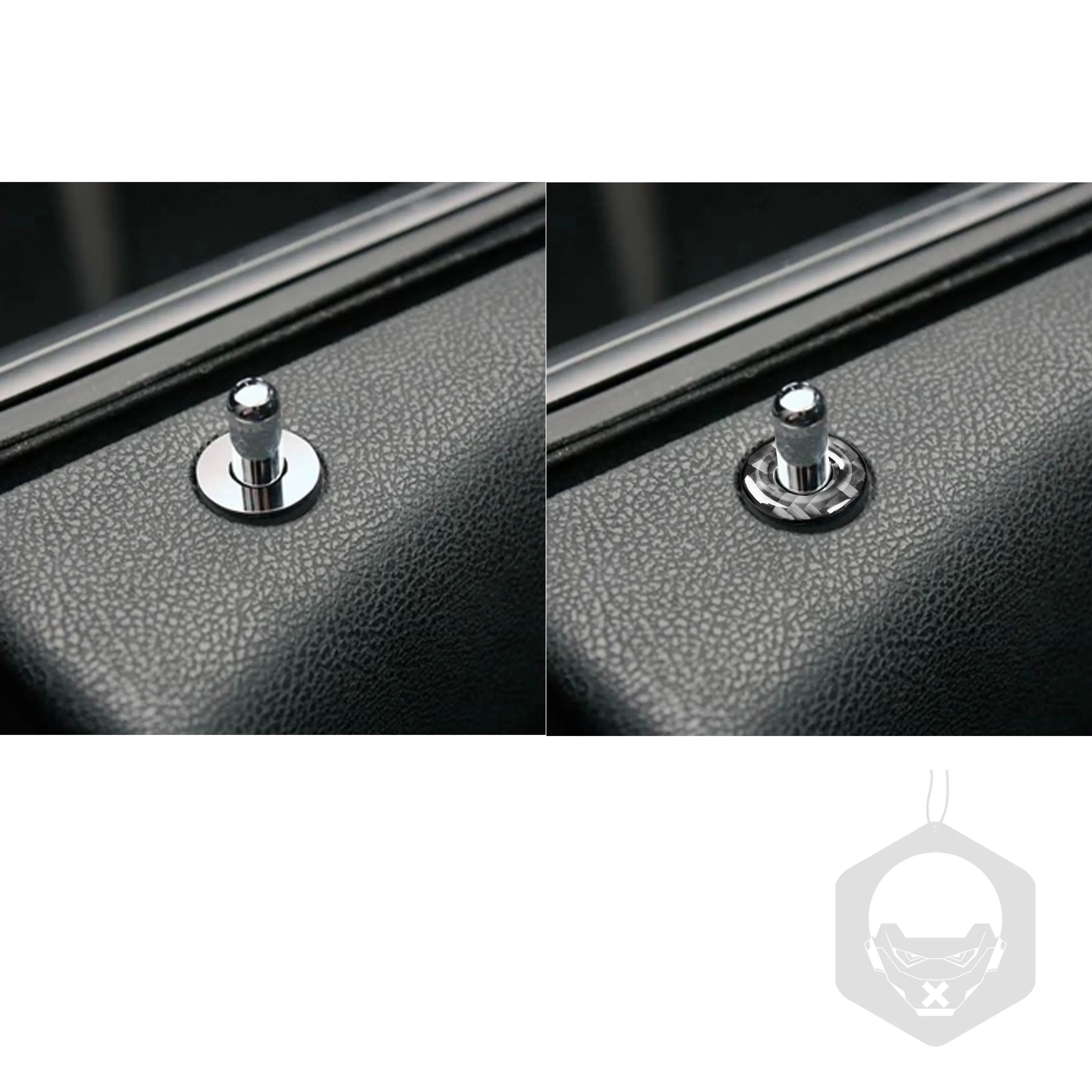 

Left Drive Car Accessories Car Interior Decoration Carbon Fiber Stickers For 2015-up Deluxe Dodge Charger Door Lock Ring 4Pcs