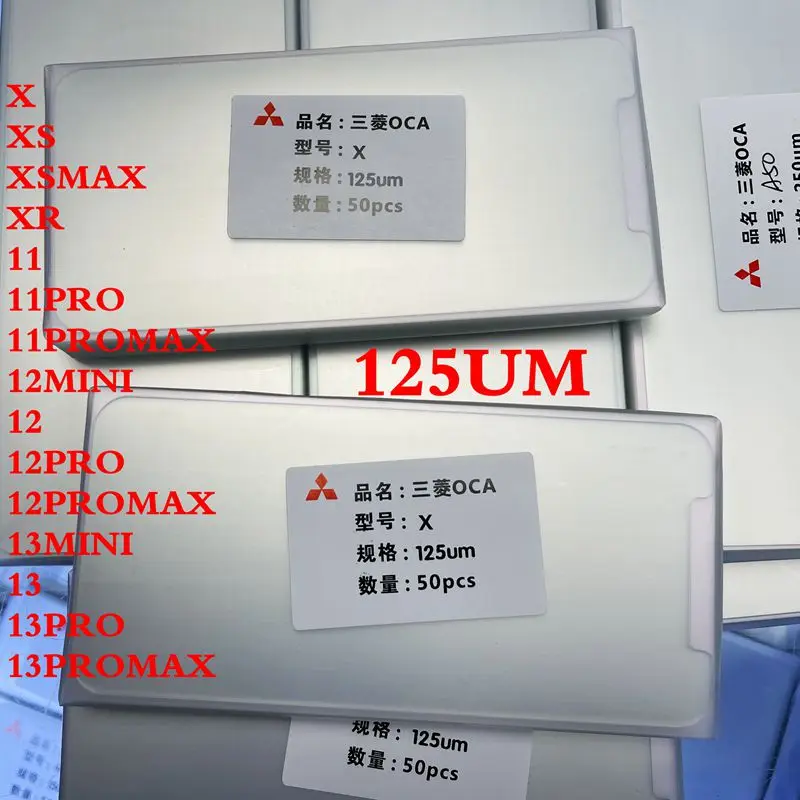 

Оптический прозрачный клей OCA для iPhone X XSMAX XR 11 PRO MAX 12MNI 12pro max 13mini 13pro max OCA, 50 шт., 125 мкм