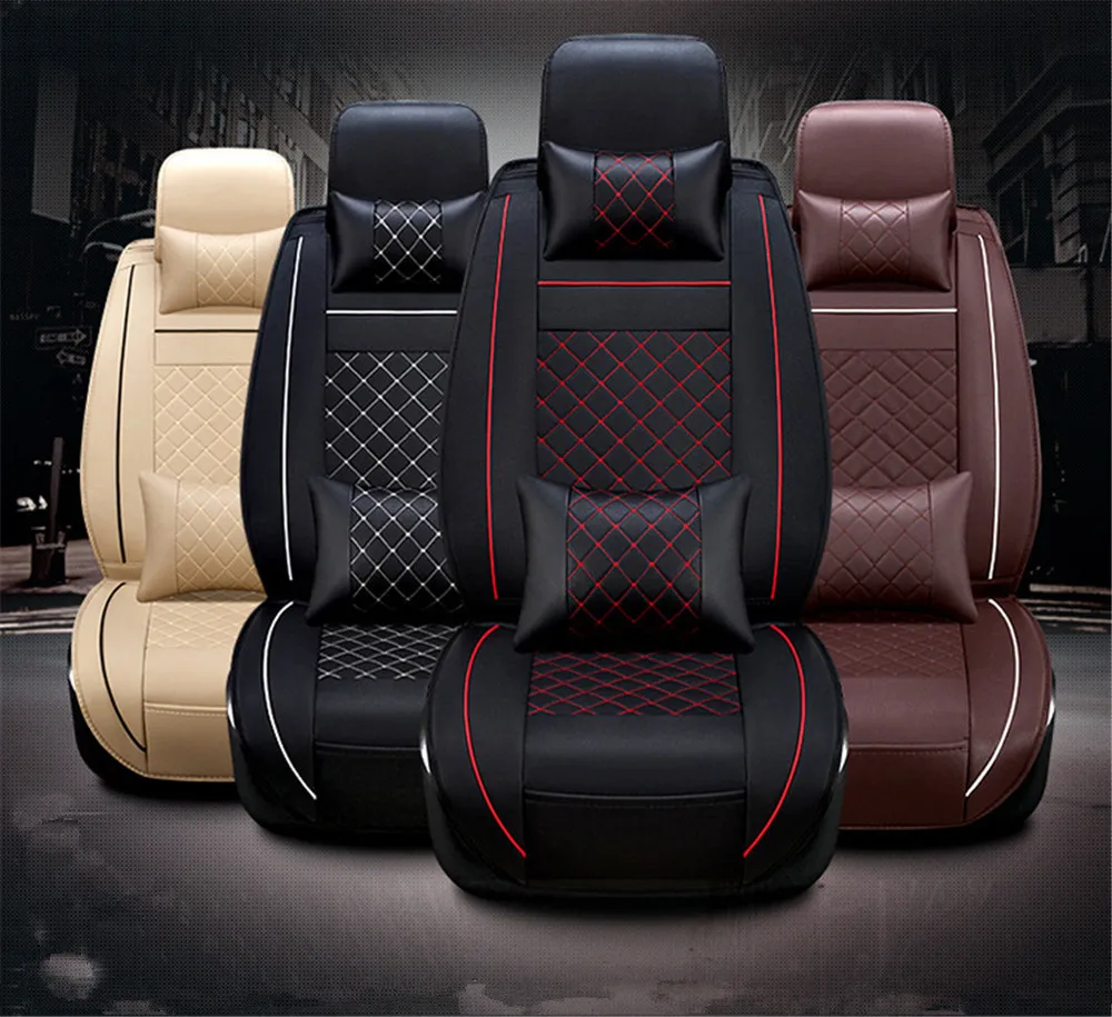 Car Seat Cover PU Universal Automotive interior Cushion For toyota Kia Mazda Ford focus 2 fiesta Honda CR-V VW BMW | Автомобили и