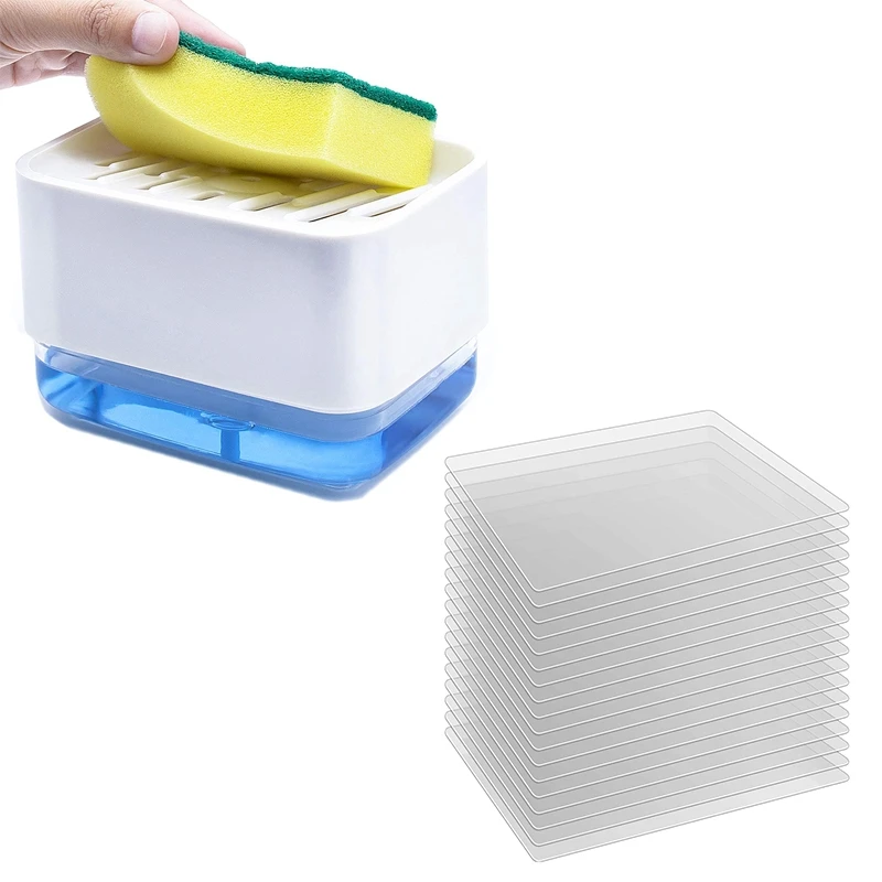 

1 Set Soap Dispenser For Kitchen Sink + Sponge Holder & 1 Set Clear Plastic Placemats Heat Resistant Placemats