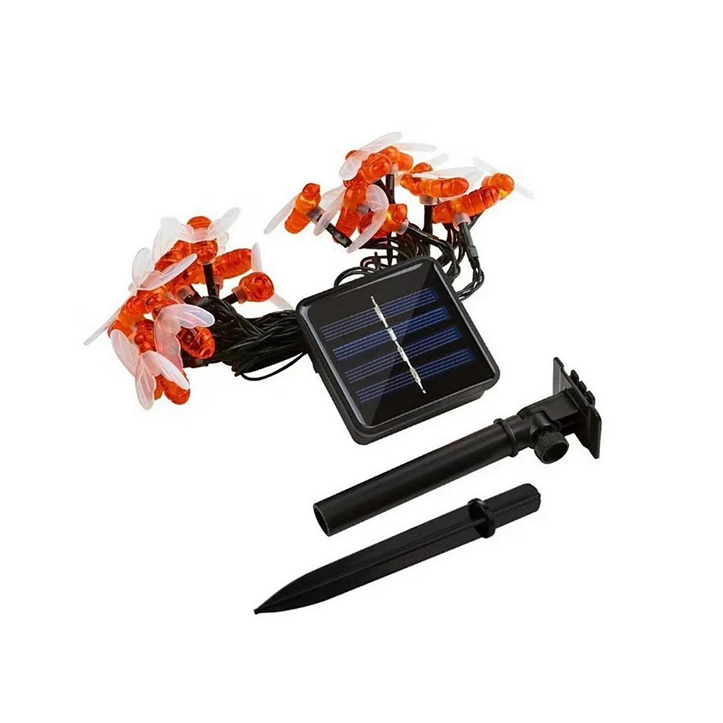 

New Solar Powered Cute Honey Bee Led String Fairy Light 20leds 50leds Bee Outdoor Garden Fence Patio Christmas Garland Lights