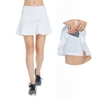 short skirt with shorts pockets dance yoga golf tennis running badminton high waist anti glare mesh patchwork skort