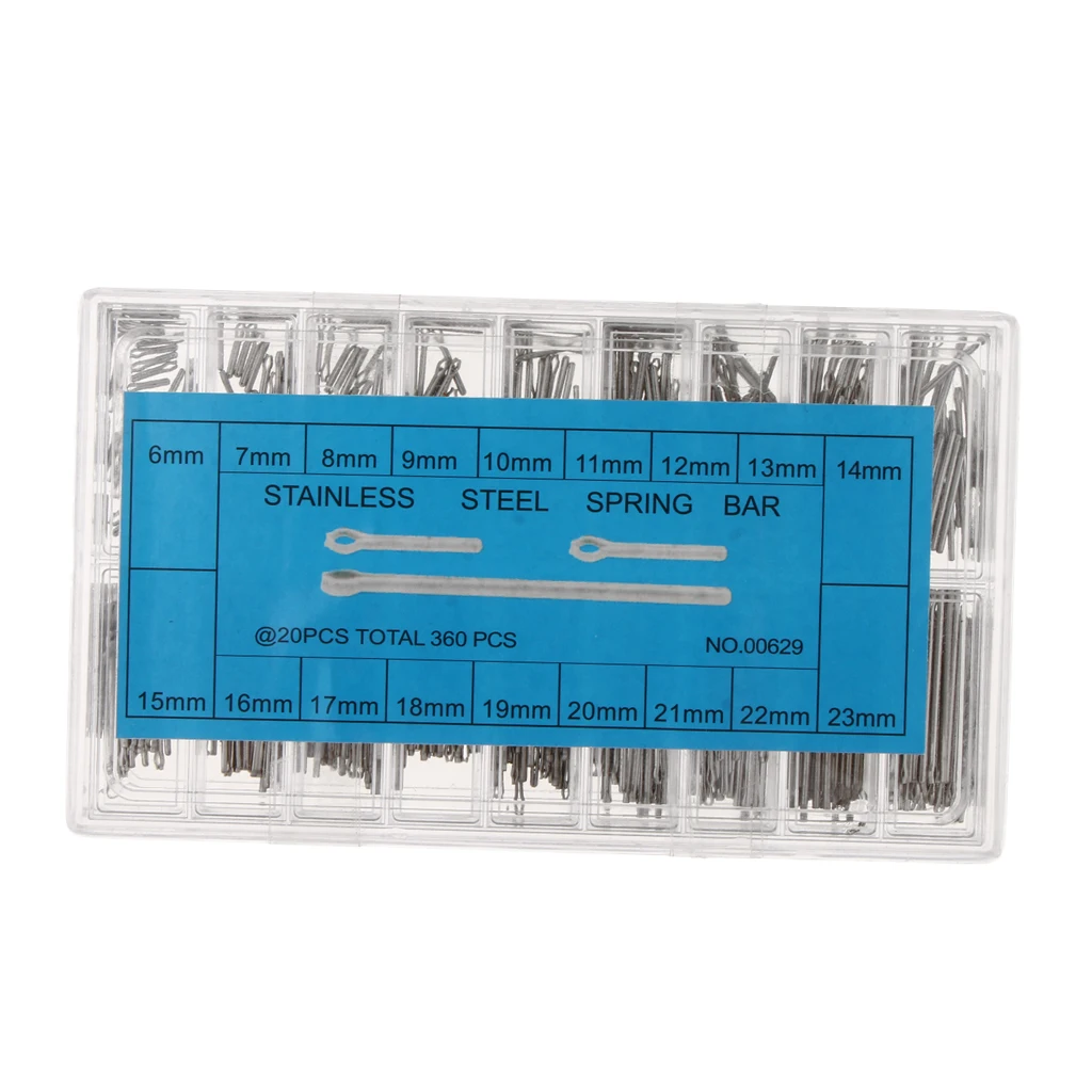 360pcs Watch Band Split Pins With Box Stainless Steel Bracelet Strap Link Cotter Bar Assortment Repair Tools | Наручные часы
