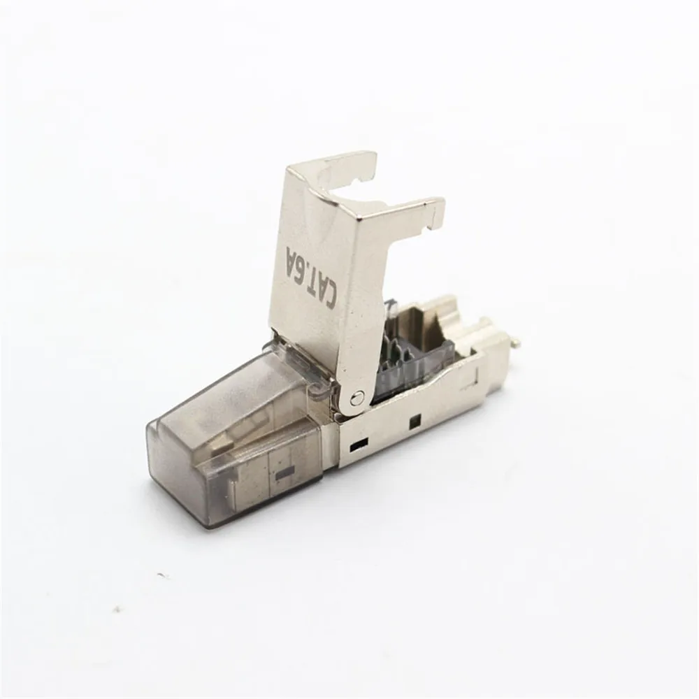 Разъем RJ45 Cat6A Ethernet RJ 45 Cat 6A штекер цинковый сплав металлический экран 8P8C