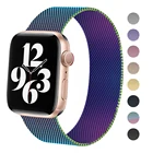 Ремешок магнитный для Apple Watch band 44 мм 40 мм 45 мм 41 мм, браслет из нержавеющей стали для iWatch series 3 4 5 6 SE 7