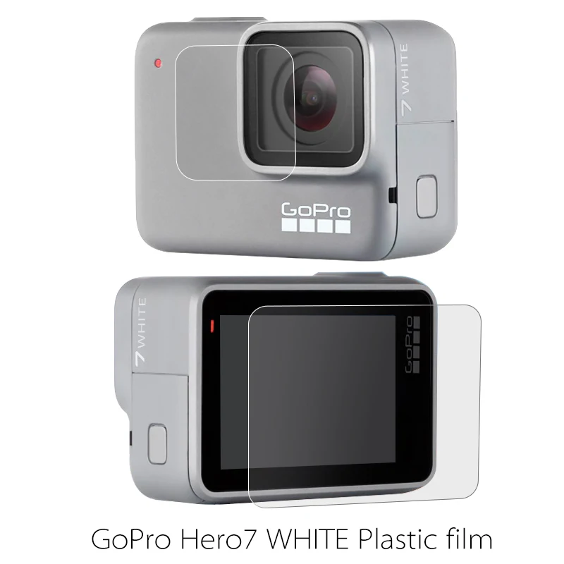 1 шт. пластиковая стеклянная Защитная пленка для экрана + HD-объектива GoPro Hero 7 белый