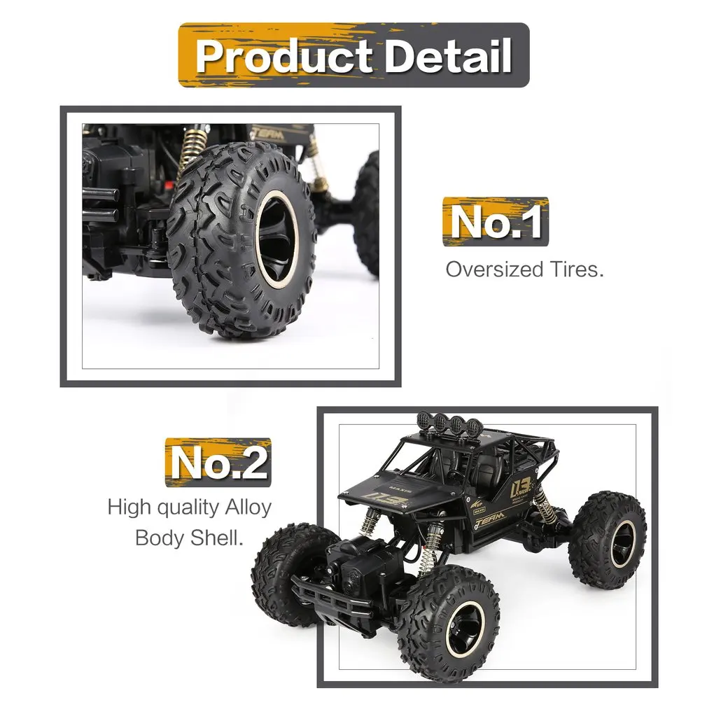 1/16 2 4 GHz корпус из сплава Rock Crawler 4WD двойной мотор внедорожник Радиоуправляемый
