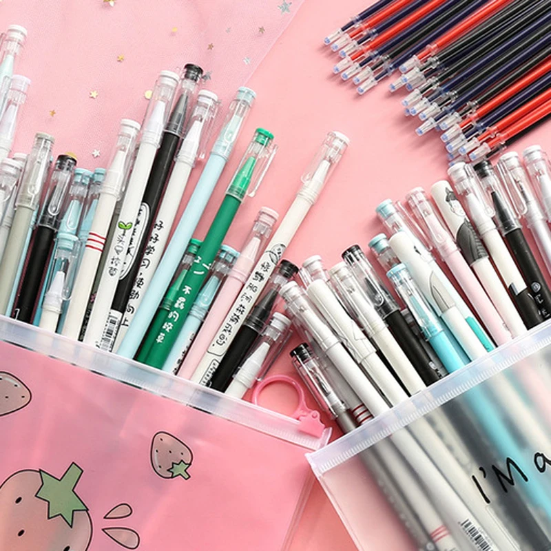 31 шт. Милая гелевая ручка Черные синие красные чернила 0 38/0 5 мм нейтральные для