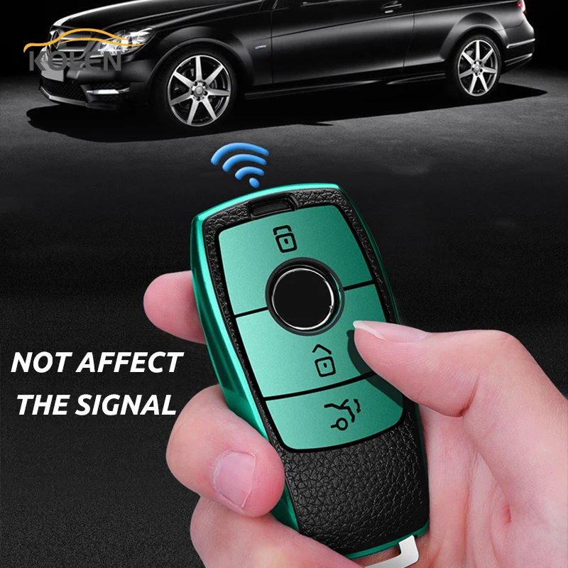 

Leather TPU Car Smart Key Cover Case Fob For Mercedes Benz A B C E S Class CLA GLA GLC W213 W205 E200 E260 E300 AMG Protector