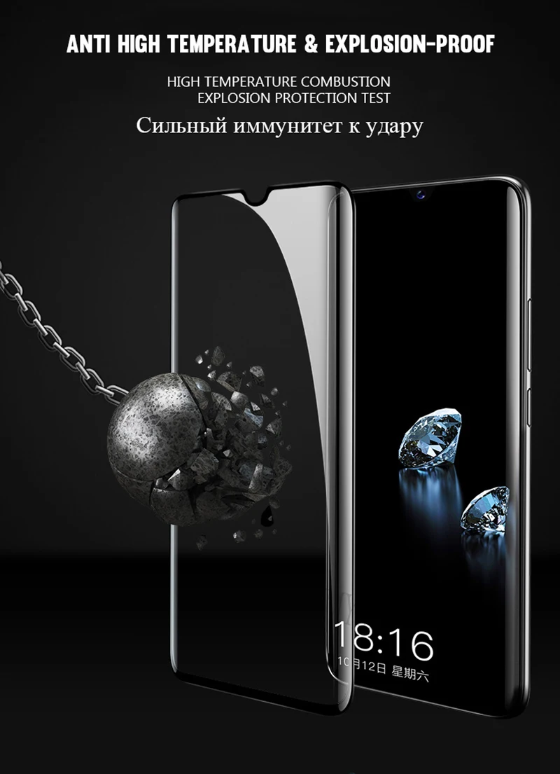 3 шт. полное покрытие из закаленного стекла для huawei P20 Pro P30 Lite P Smart P10 Plus Защита экрана для Honor 10i 20pro стеклянная пленка