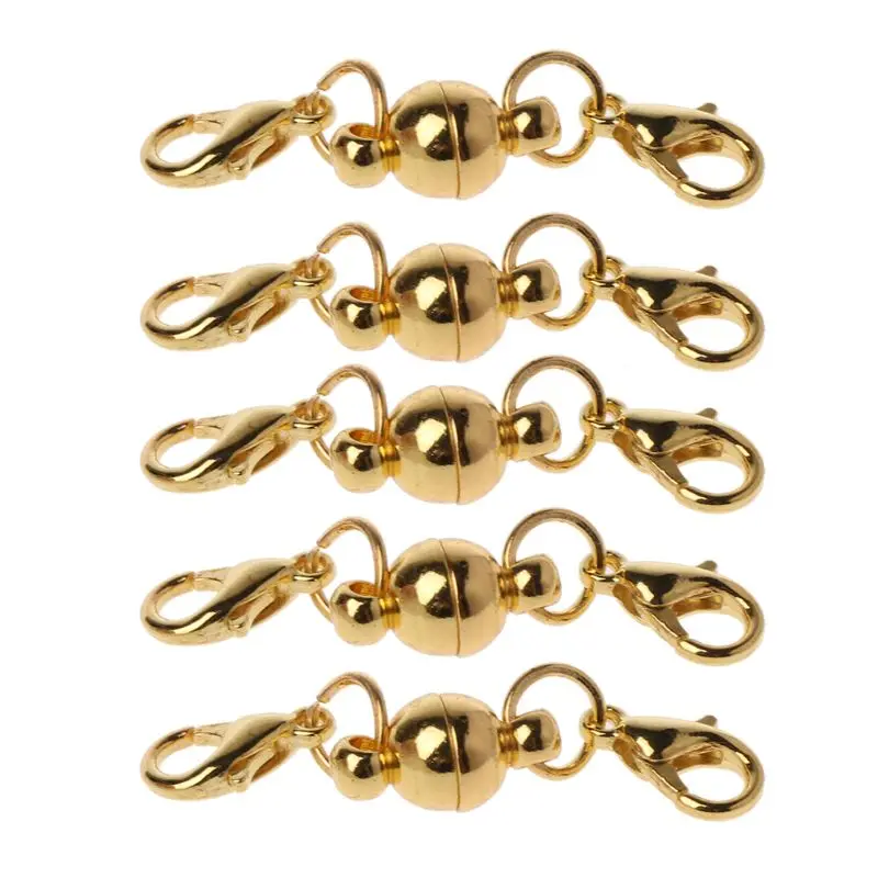 

5x Stainless Steel Ball Square Shape Magnetic Clasp Converter for Jewelry Making