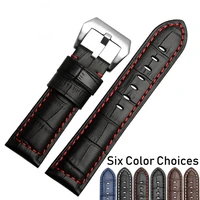 quality brown handmade band men watchband for panerai leather watch straps male replacement bands wist bracelet 22mm 24mm 26mm