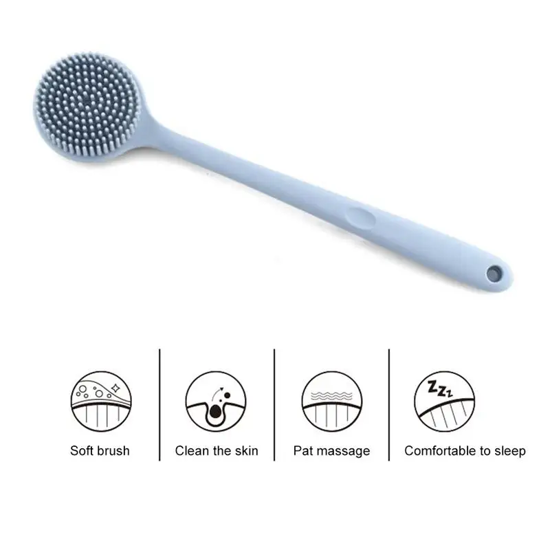 

Silicone Bath Brush Back Scrubber With Long Handle Double-Sided Massage Bath Detachable Back Rubbing For Bathing 2021 The New