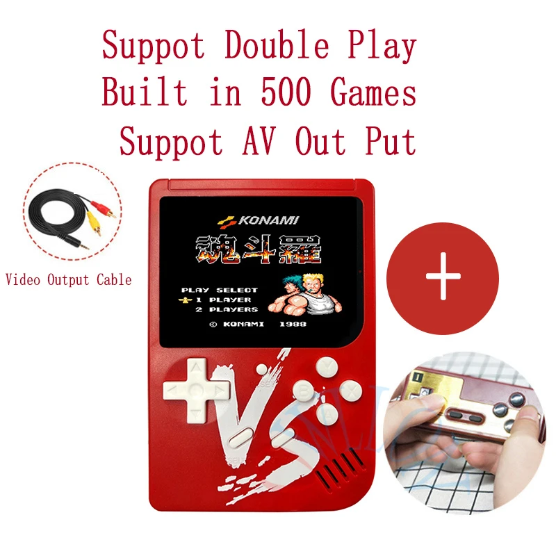 red add gamepads Мини Портативный игровой плеер Ретро портативная игровая консоль встроенные 500 Игры Поддержка AV выход двойной игры 2,6 дюймов видео игровой плеер - Цвет: red add gamepads