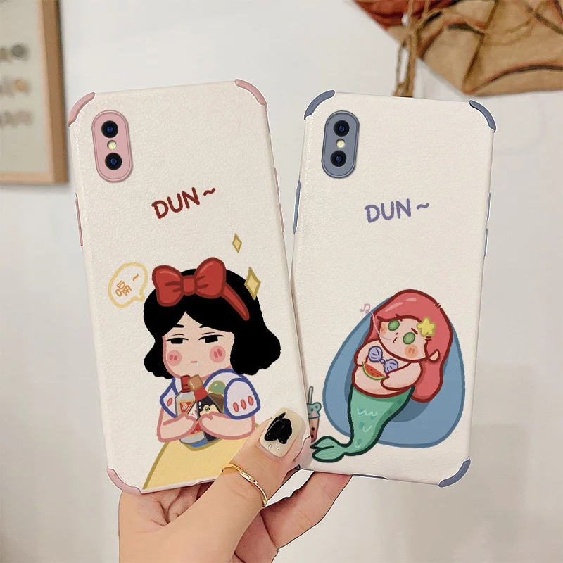 

Drinking Princess Phone Case For iPhone X XS XR XSMAX Liquid Silicone Cover