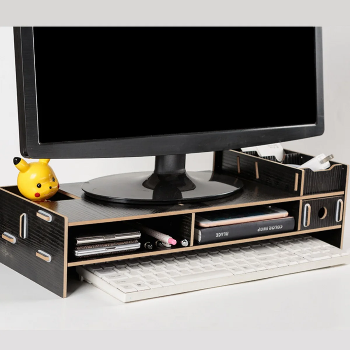 Wooden Monitor Holder Bracket Computer Stand Desktop Storage Shelf Laptop Screen Rack Desk PC Riser Organizer 48*20*12.3cm | Компьютеры и