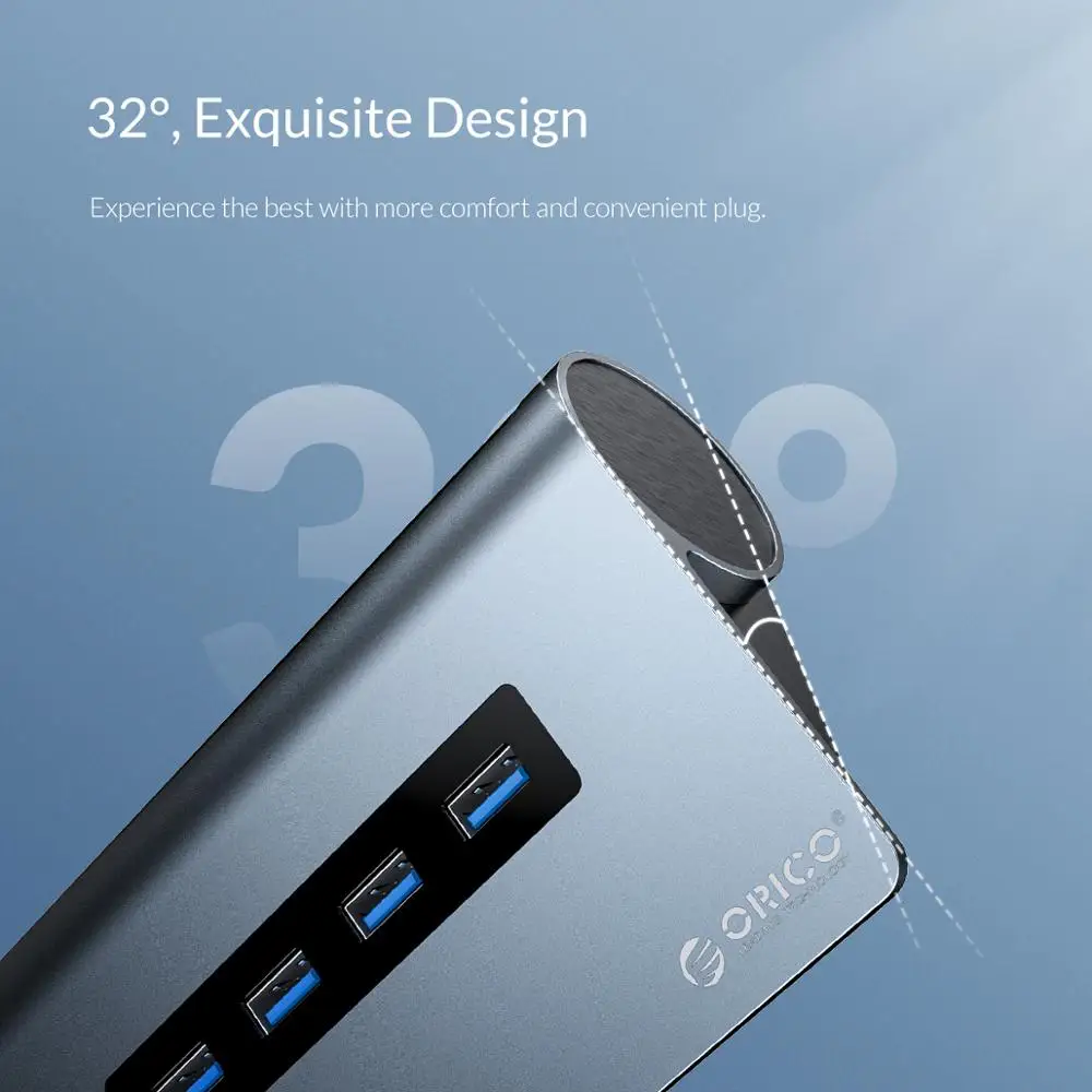 Высокоскоростной usb концентратор ORICO из алюминиевого сплава с разъемом type C для