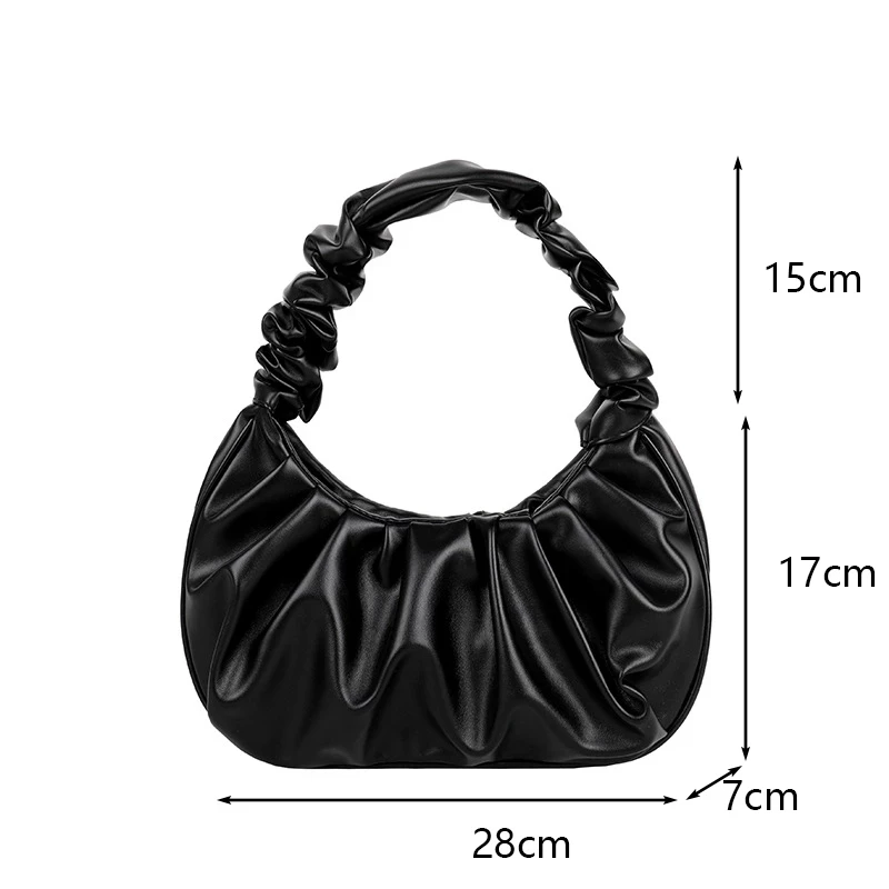 

Fashion Leated Shoulder Bags for Women 2021 New Handbag PU Leather Ladies Dumplings Folds Designer Totes Clutch Armpit Hobo Bag